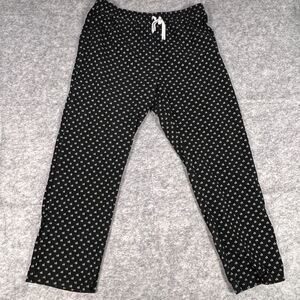 Calvin Klein Pajama Pants Women's XL Black CK Print‎ Straight Leg Drawstring